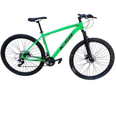 Imagem de Bicicleta Aro 29 KSW XLT 21 V MTB Index Disco Mecânico Suspensão 80mm Unissex (Verde Neon/Preto, 19)