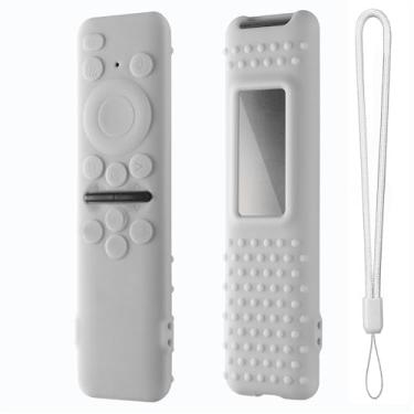 Imagem de Capa compatível com Samsung BN59-01432, capa de controle remoto, capa protetora de silicone à prova de choque antiderrapante, capa protetora (branca)