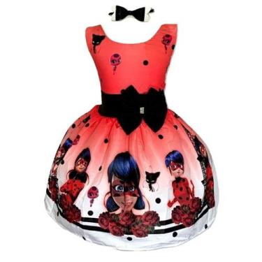 Imagem de Vestido Temático Infantil Joaninha Menina Bug Regata - Bento E Maria M