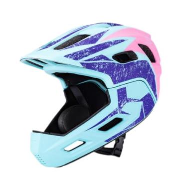 Imagem de simhoa Capacete de ciclismo infantil esportivo com absorção de impacto, ideal para crianças andarem de bicicleta ao ar livre, Rosa Azul