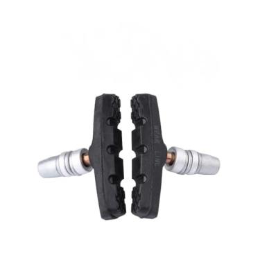 Imagem de 2 pares de pastilhas de freio em V universais de 70 mm para mountain bike, cruiser, bicicleta de estrada, blocos de freio de borracha nitrílica com porcas sextavadas e calços, baixo ruído e resistente