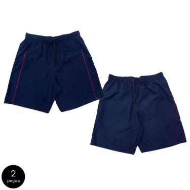 Imagem de Kit 2 Shorts Black Bear Bermudas Básicas Tactel Liso Lisa Masculina Casual-Masculino