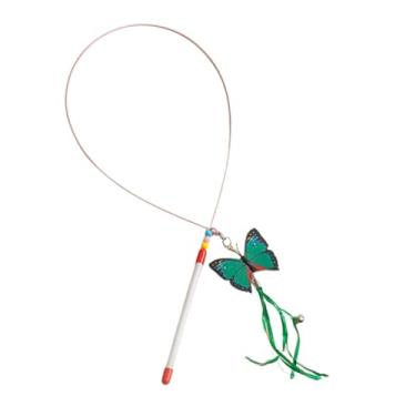 Imagem de Generic Brinquedo para Gatos, Brinquedo Borboleta, Leve para Praticar Brincadeiras e Exercícios, Vareta para Gatos se Exercitarem e Treinarem, Borboleta Verde