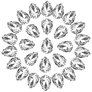 Imagem de Acoeitl 200 peças 10 x 14 mm Gota costurada em strass branco cristal transparente pedras preciosas prata em forma de D enfeites de garra para roupas, artesanato, joias de costura para roupas, sapatos