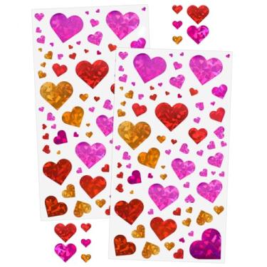 Imagem de Anwyll 3040 pçs adesivos de coração - 1/2 polegada holográfico colorido coração adesivos minúsculos pequenos em forma de coração autoadesivo feliz dia dos namorados coração amor adesivo para envelope