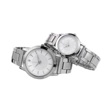 Imagem de Relógios Analógicos De Quartzo Em Aço Inoxidável Para Casal, Relógio D