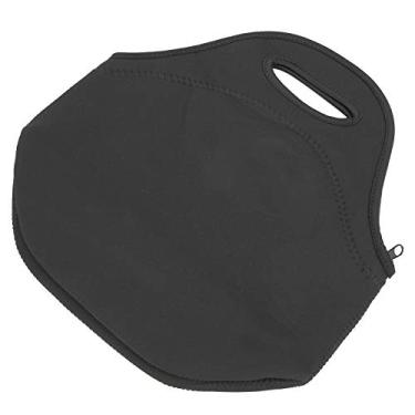 Imagem de KIMISS Saco de Almoço Térmico Isolado à Prova d'água Neoprene Lancheira Bolsa para Piquenique e Acampamento - Mantém Os Alimentos Quentes e Frios (Tudo preto)