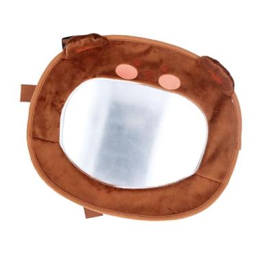 Imagem de Generic Espelho Retrovisor do bebê, Espelho Bonito Acrílico do Assento de Carro Design Aumenta a Instalação Simples da Segurança para Exterior (Urso Cáqui (30x25,5cm/11,81x10,04in))
