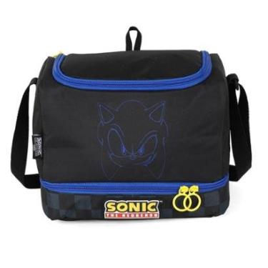 Imagem de Lancheira Térmica Dupla Juvenil SONIC Preto Luxcel LA49853SO-Unissex