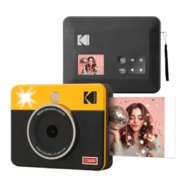 Imagem de Câmera Instantânea e Impressora Fotográfica Kodak Mini Shot 3 Retro 2 em 1, sem fio, 7,6 x 7,6 cm, compatível com iOS e Android, Bluetooth, tecnologia 4Pass de foto de verdade em alta definição e acabamento laminado - amarelo