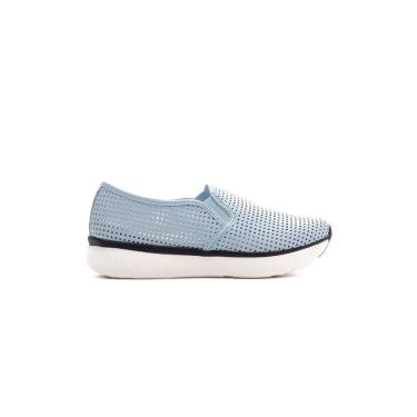 Imagem de Tênis Feminino Giulia Domna Slip On Couro Azul-Feminino