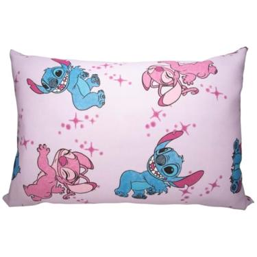 Imagem de Fronha Estampada Portallar Disney Stitch Play+ 100% Algodão Stitch e Angel Love