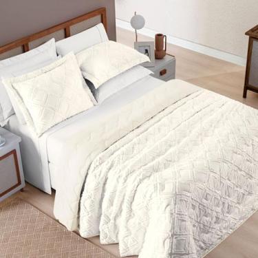 Imagem de Cobre Leito King 300 Fios Resistente e Macio Aveline 03 Peças - BIA EN