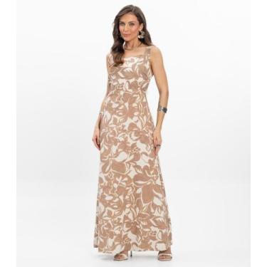 Imagem de Vestido Midi em Linho Feminino Endless Marrom, G, Marrom