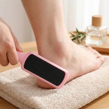 Imagem de Pacote com 3 lixas de pé para pele morta, pedicure dupla face para remoção de calos e suavização do calcanhar (rosa)