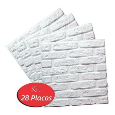 Imagem de 28 Placas Decorativas 3D Revestimentos Parede Teto Tijolinho