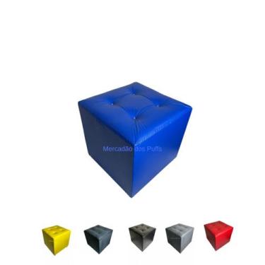 Imagem de Puff Cubo Quadrado Banco Banquinho Decorativo 40x40 - Mercadão dos Puf