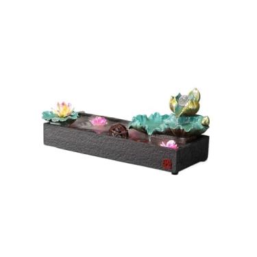 Imagem de Fonte de mesa interna, recurso de cachoeira interna de meditação para decoração de casa e escritório, quarto, relaxamento (pequeno)
