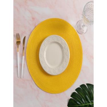 Imagem de KIT 6 PS JOGO AMERICANO SOUSPLAT REDONDO 38cm(Amarelo)