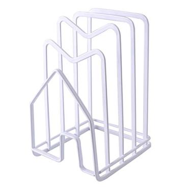 Imagem de Tampa de panela de utensílios de cozinha - mantenha seus armários organizados com prateleira de armazenamento vertical de metal para segurar tampas de panelas, pratos, tábuas de corte (cor: A) (B) (B)