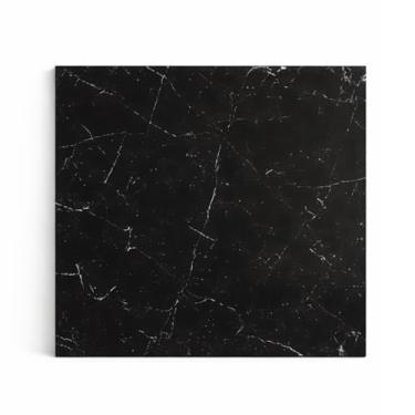 Imagem de Placas Adesivas Mármore 3D Revestimento Autocolante Decoração Quarto Sala Banheiro Lavável (Kit 50 Placas Mármore Preto, 30 cm x 30 cm)