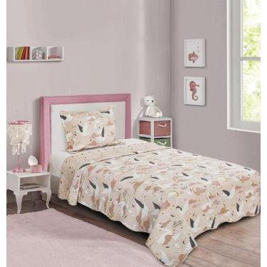 Imagem de Colcha Infantil Solteiro 160x230 Cisne Patchwork Camesa