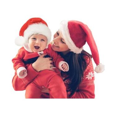 Imagem de Chapéu De Natal De Pelúcia Para Crianças, Gorro Quente E Espesso, Chap