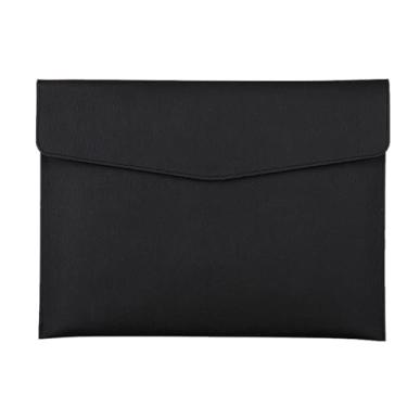 Imagem de Pasta organizadora de arquivos A4, material escolar e de escritório, bolsa de armazenamento de documentos de couro sintético, bolsa de informações de negócios, material de escritório (preto)