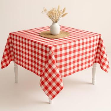Imagem de Toalha de Mesa Xadrez Oxford Fio Tinto - Opções para 4/6/8/10 Lugares, Resistente e Elegante, Decorativa para Casa e Jantar (VERMELHA 4 LUGARES)