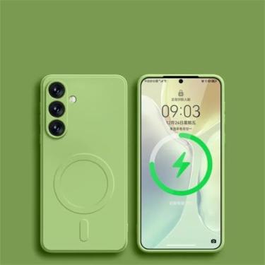 Imagem de Capa para Samsung Galaxy A55 S24 S25 Ultra S23 FE S22 S21 Plus A15 A35 5G (Para S25 Plus/Verde Claro)