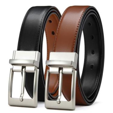 Imagem de Vestido de couro reversível Belt CHAOREN para homens, estilo elegante