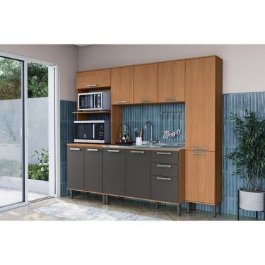Imagem de Cozinha Modulada Kappesberg 4 Peças Linna C4P255 Canela/Grafite