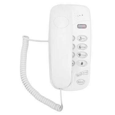 Imagem de EBTOOLS Telefone Fixo Com Fio, Telefone Residencial Montável na Parede Com Configurações de Pulso de áudio Comutáveis, Rediscagem do último Número, 3 Toques Selecionáveis, Função Mudo, (WHITE)