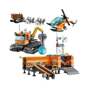 Imagem de Base Móvel De Exploração Ártica Com Guindaste Compatível Com Blocos De