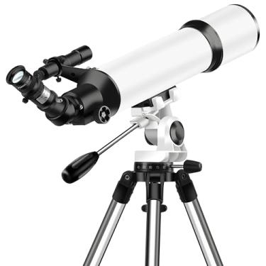 Imagem de Telescópio, Galaeyes abertura de 90 mm 600 mm FL, telescópio para adultos de alta potência, metal AZ e tripé de aço inoxidável, aplicativo de observação de estrelas e adaptador de telefone, abertura