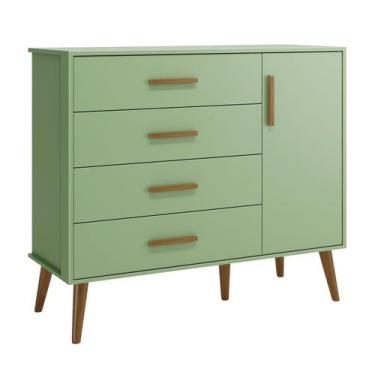 Imagem de Cômoda Sapateira Retrô Isis Botânico Fosco - MoveisAqui