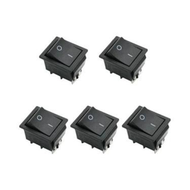 Imagem de Interruptor Gangorra Iluminado Por LED Vermelho 5pçs AC 10A 6A DPST 4 