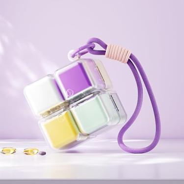 Imagem de Organizador semanal de comprimidos, caixa magnética dobrável para medicamentos, fornecimento de 8 dias, ingestão diária programada, pequena caixa de medicamentos de viagem, recipiente de armazenamento