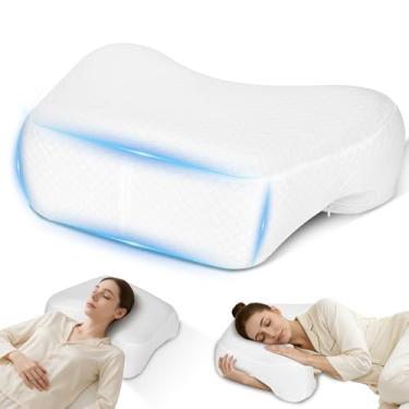 Imagem de MONST Travesseiro lateral com orifício para o braço – Almofada de espuma viscoelástica para alívio da dor no ombro, serve para pessoas que dormem de lado, costas e estômago, conforto sem pressão