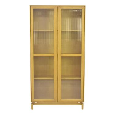 Imagem de Cristaleira Decorativa Sala de Jantar 02 Portas de Vidro Zelda Natural/Oregon - Gran Belo