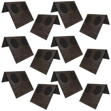 Imagem de Kit 12 Esteiras Bandeja Com Suporte Para Copos Para Sofá MDF Tabaco - Gran Belo