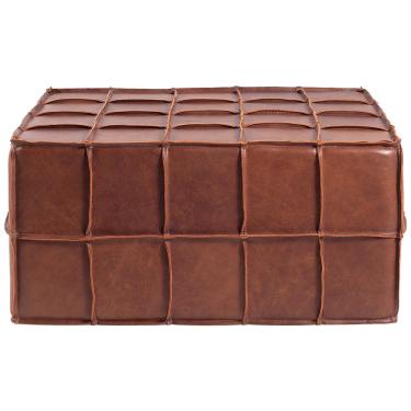 Imagem de Puff Decorativo Mercury 80x80 Couro Mel - Gran Belo