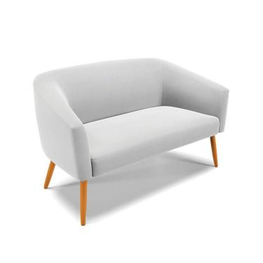 Imagem de Namoradeira 02 Lugares Suede Pés Palito Castanho Cinza