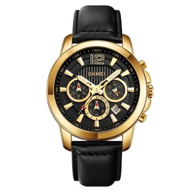 Imagem de Relógios De Quartzo Cronômetro Skmei Casual Resistênte à água Dourado