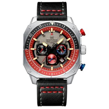 Imagem de Relógio Esportivo Impermeável Masculino Estilo Quadrado Luminoso Vermelho