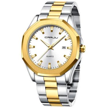 Imagem de Relógio Masculino De Aço Inoxidável Movimento De Quartzo Impermeavel 3 Atm Branco