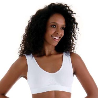 Imagem de Sutiã Top Anatômico com Alça Larga sem Costura Branco Zee Rucci, M