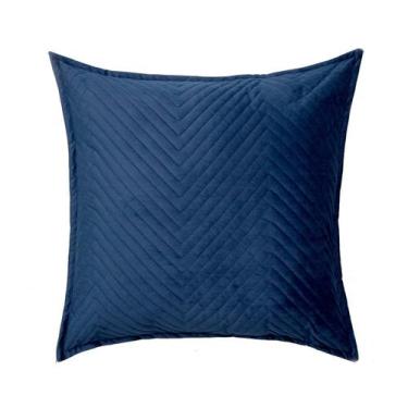 Imagem de Almofada em Veludo Zig Zag Marinho - Westwing Collection, Azul