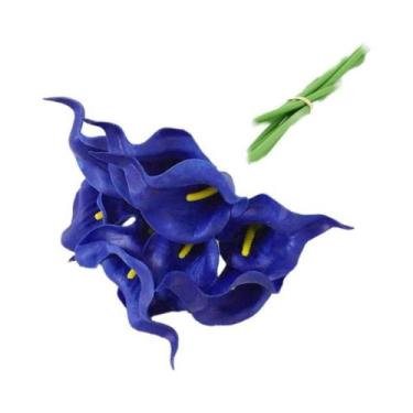 Imagem de 5 Peças De Flores Artificiais De Lírio Calla Em PU Para Decoração De C