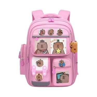 Imagem de Mochila Escolar Impermeável De Grande Capacidade Com Design De Capivar